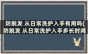 防脱发 从日常洗护入手有用吗(防脱发 从日常洗护入手多长时间)